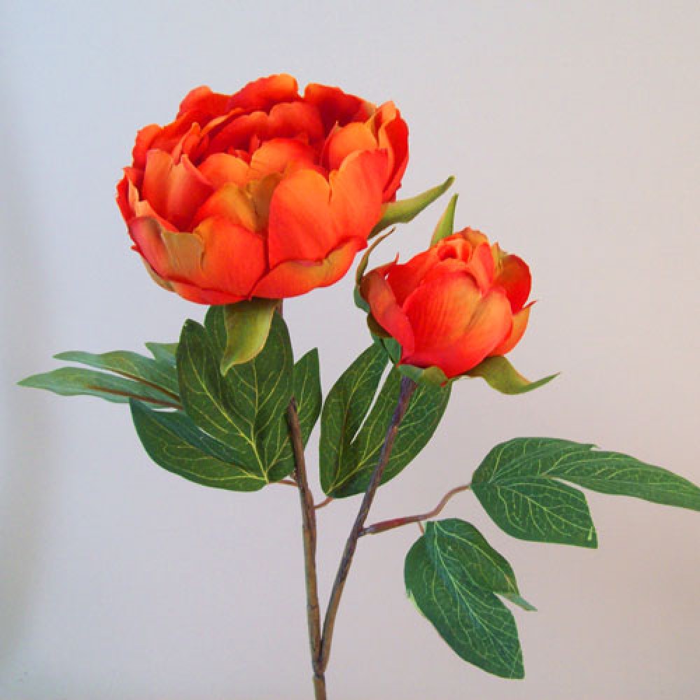 Artificial Peony Flowers Orange Artificial Flowers